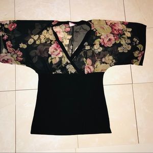 Floral see through blouse